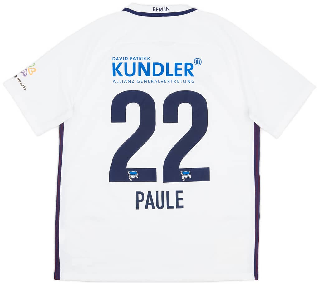 2016-17 Hertha Berlin Match Worn 'Adeus Marcelinho' Away Shirt Paule #22