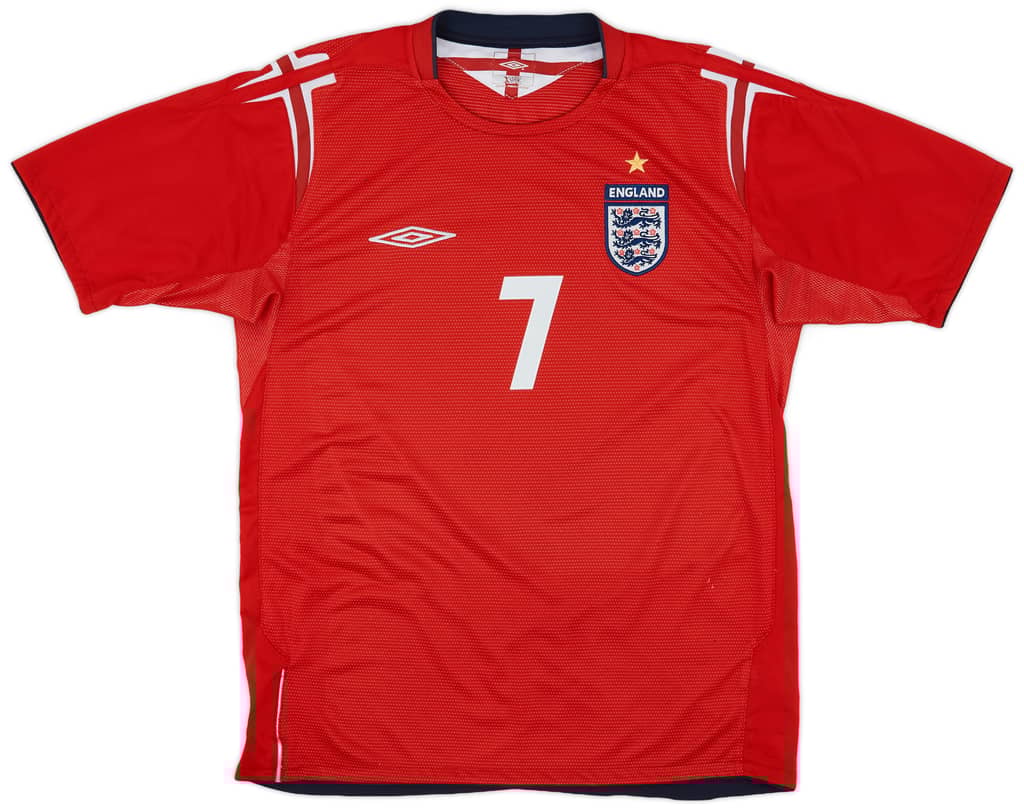 2004-06 England Away Shirt Beckham #7 - 6/10 - (M)