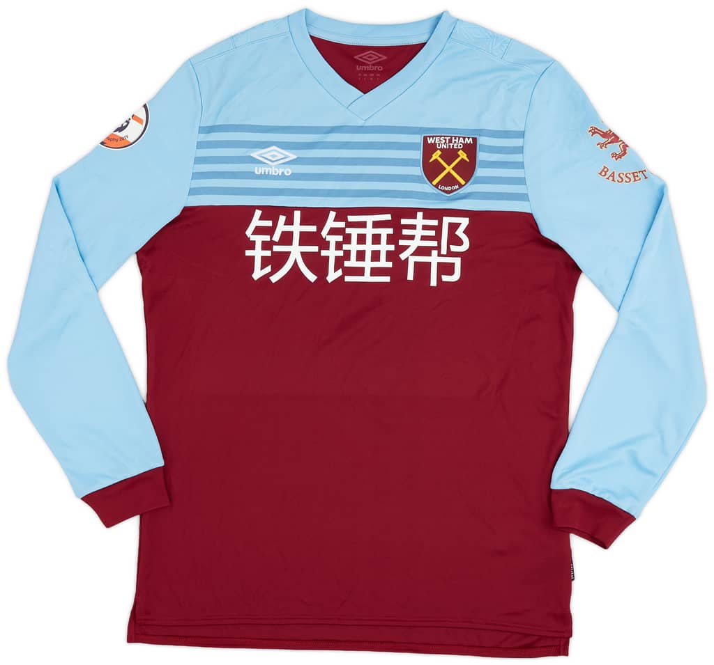 2019-20 West Ham Match Issue Home L/S Shirt Yarmolenko #7