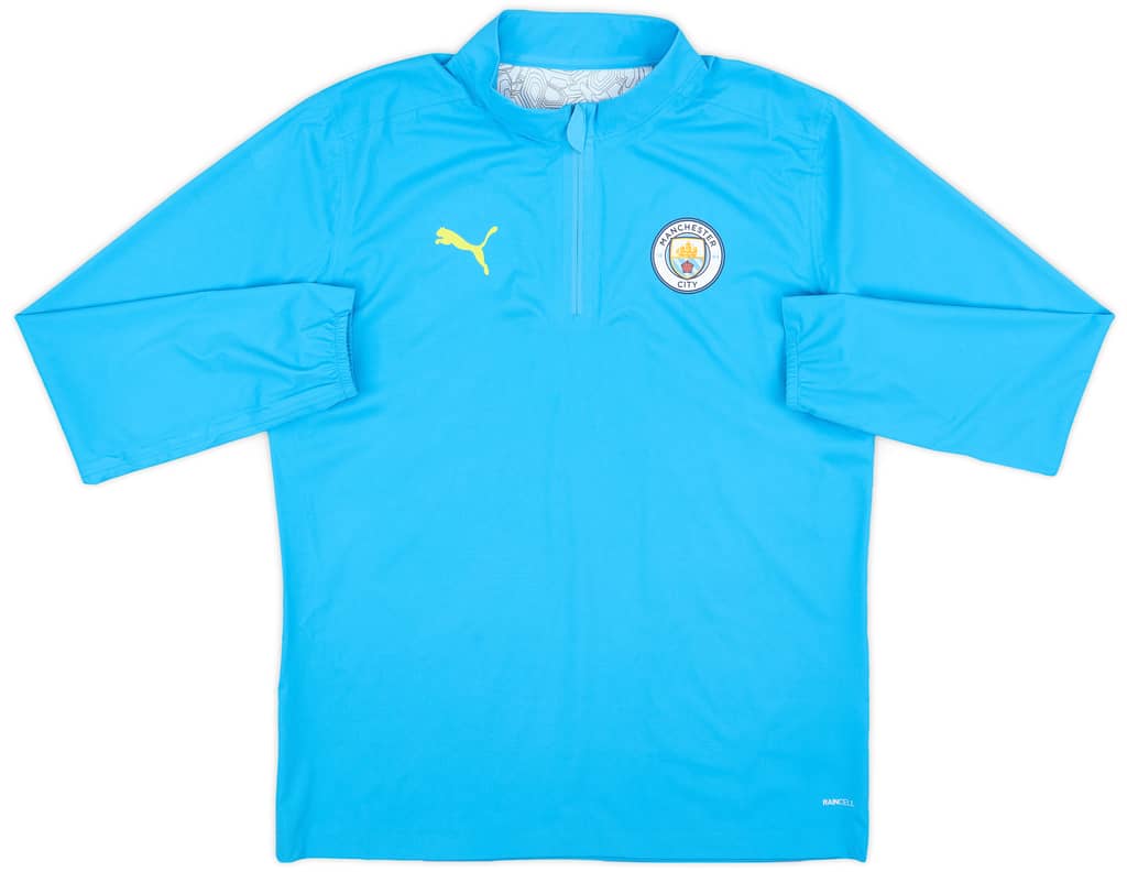 2024-25 Manchester City Puma 1/4 Zip Training Rain Top - As New - (L)