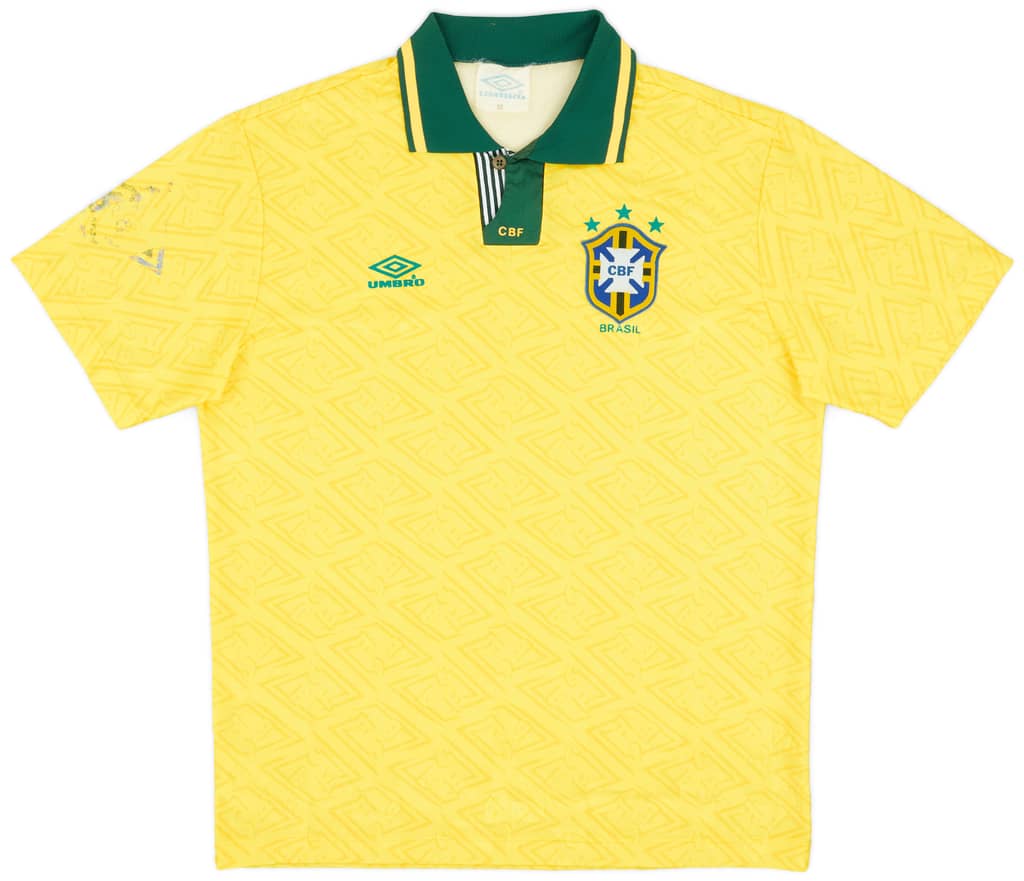 1991-93 Brazil Home Shirt - 7/10 - (XL)