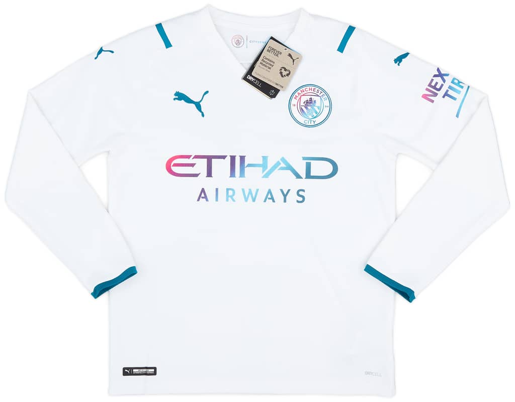 2021-22 Manchester City Away L/S Shirt (L.Kids)