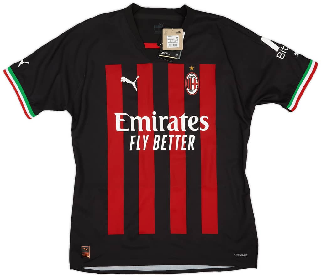 2022-23 AC Milan Authentic Home Shirt (XXL)