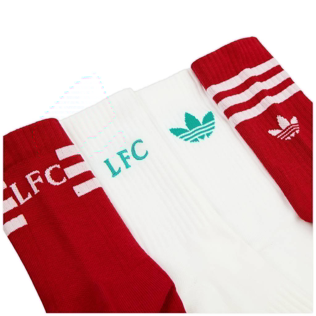 2025-26 Liverpool adidas Crew Socks - Pack of Two Pairs