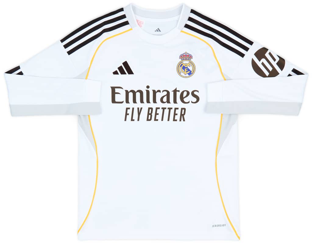2025-26 Real Madrid Home L/S Shirt (KIDS)