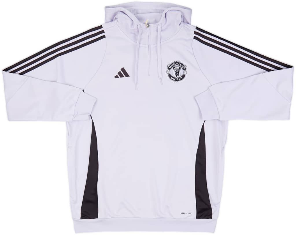 2025-26 Manchester United adidas 1/4 Zip Training Hooded Top