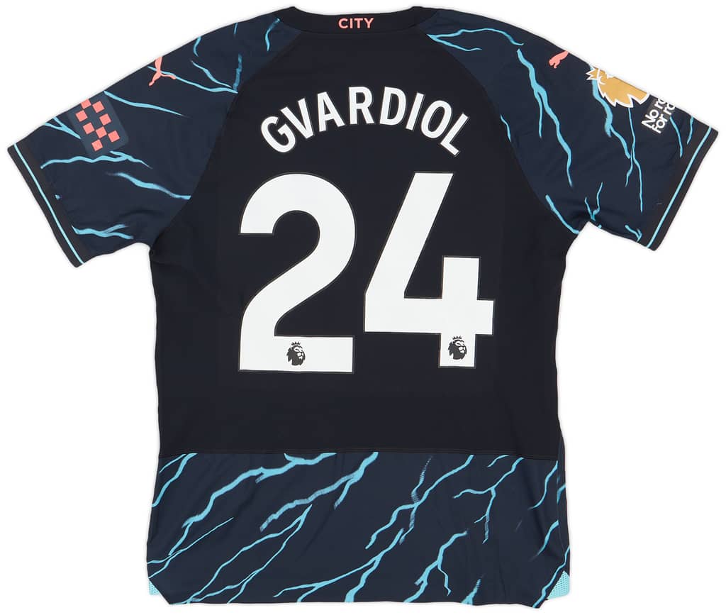 2023-24 Manchester City Match Issue Third Shirt Gvardiol #24