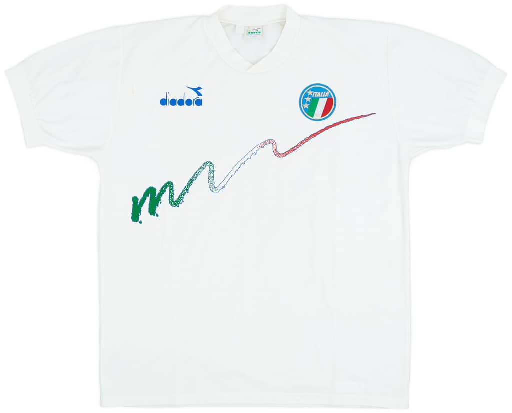1990-91 Italy Diadora Training Shirt - 8/10 - (XL)