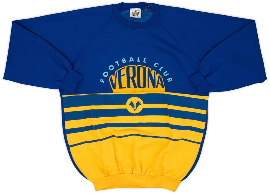 1990-91 Hellas Verona Le Felpe Dei Grandi Club Sweat Top - 8/10 - (XL)