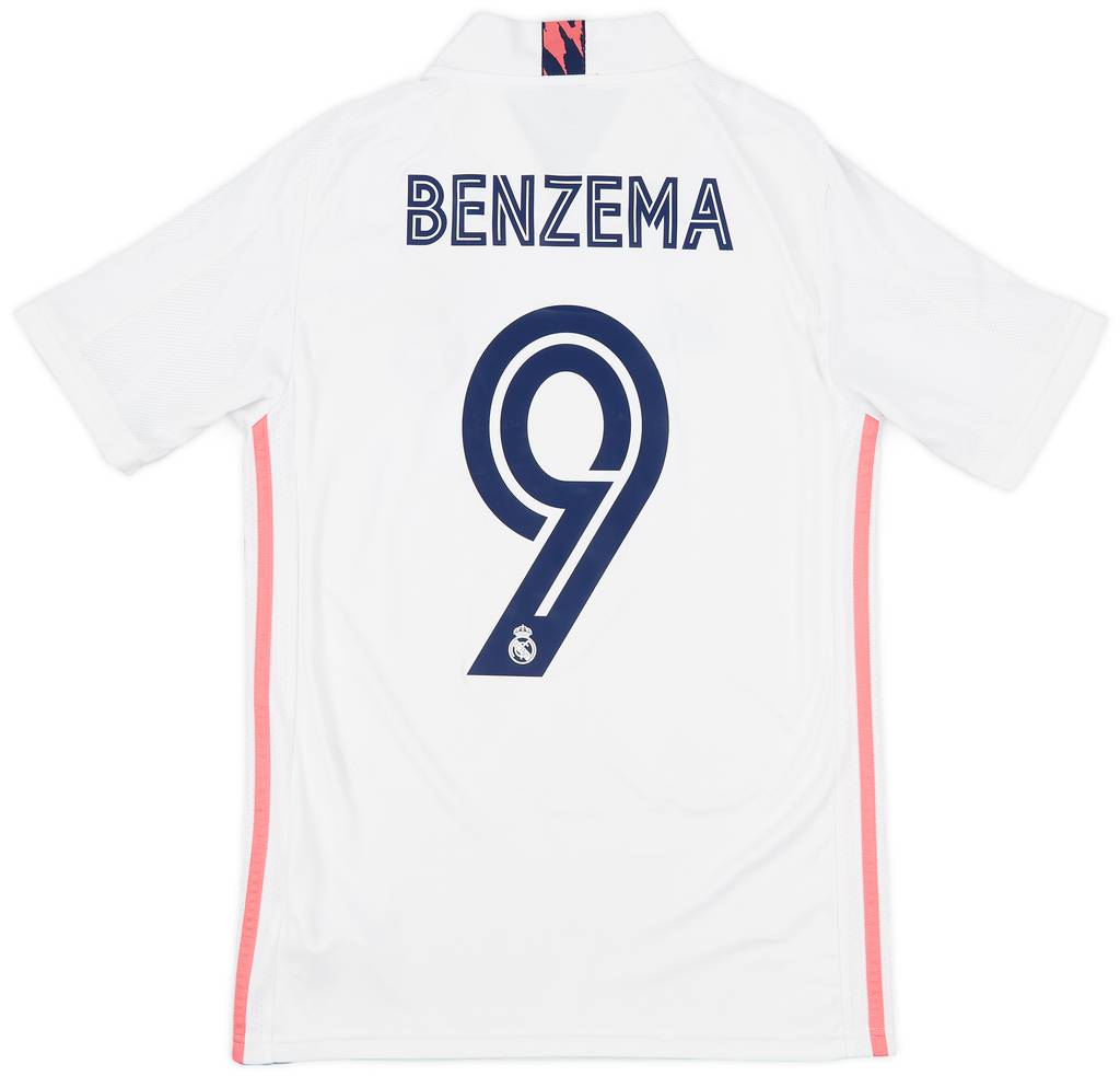 2020-21 Real Madrid Home Shirt Benzema #9 - 8/10 - (XS)