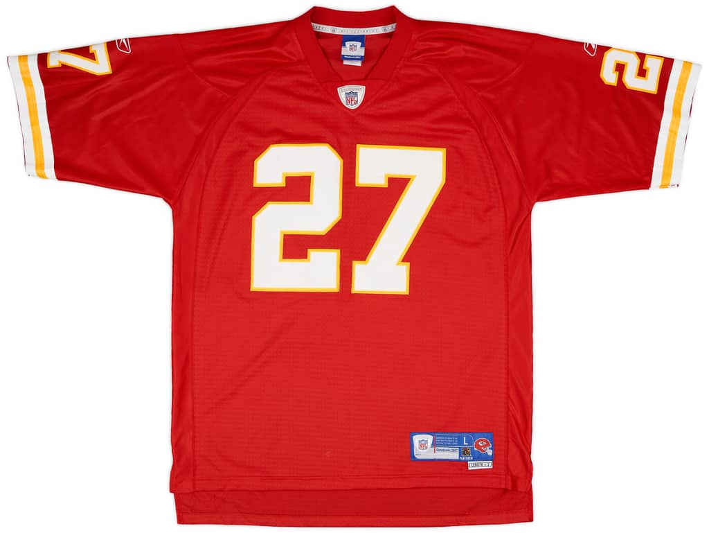 2005-06 Kansas City Chiefs L.Johnson #27 Reebok On Field Home Jersey - 7/10 - (L)