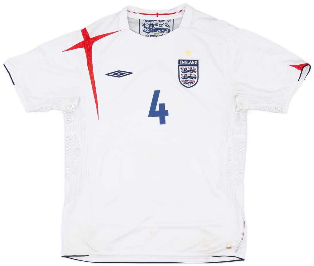 2005-07 England Home Shirt Gerrard #4 - 5/10 - (L)