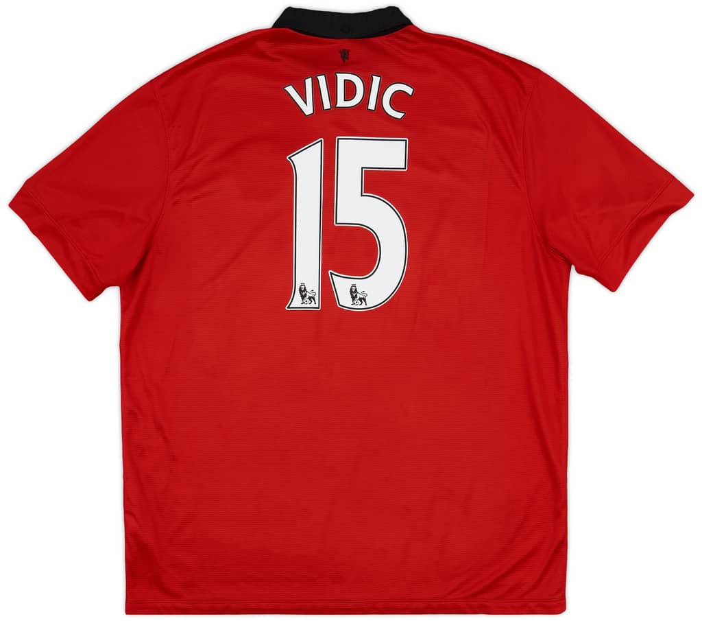 2013-14 Manchester United Home Shirt Vidic #15 - 6/10 - (XXL)