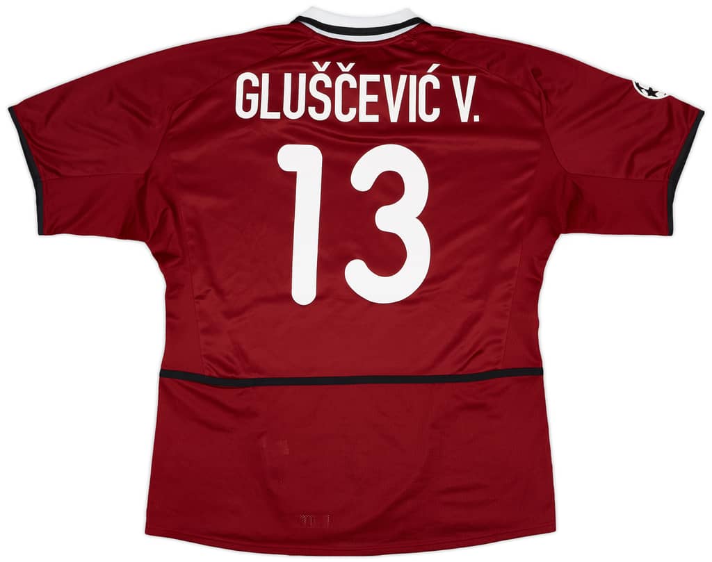 2003-04 Sparta Prague Match Issue Champions League Home Shirt Gluscevic V. #13