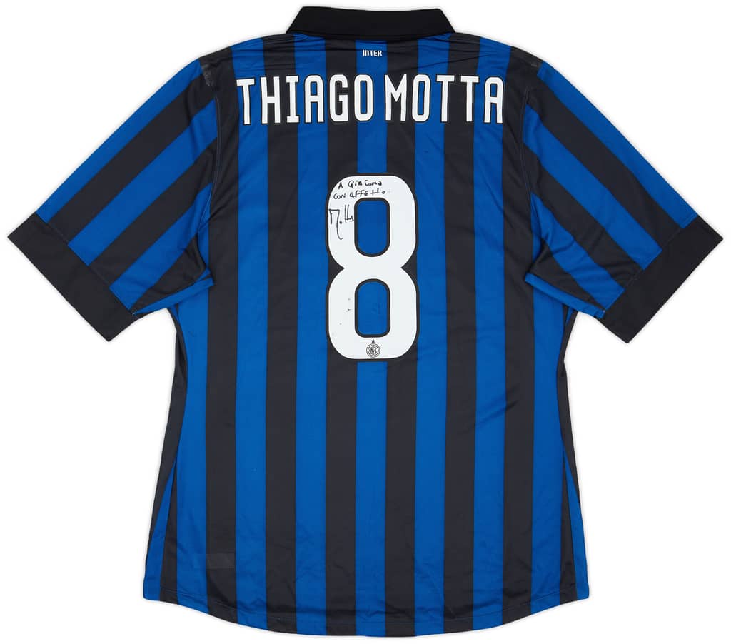 2011-12 Inter Milan Player Issue Signed Home Shirt Thiago Motta #8