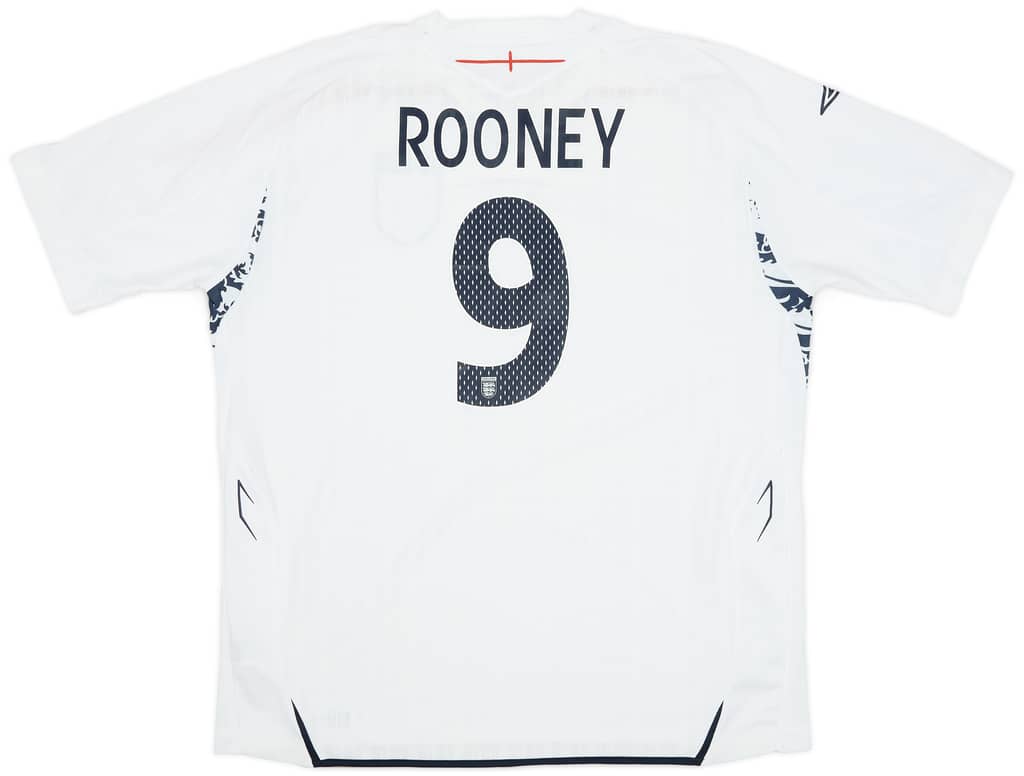 2007-09 England Home Shirt Rooney #9 - 7/10 - (XXL)