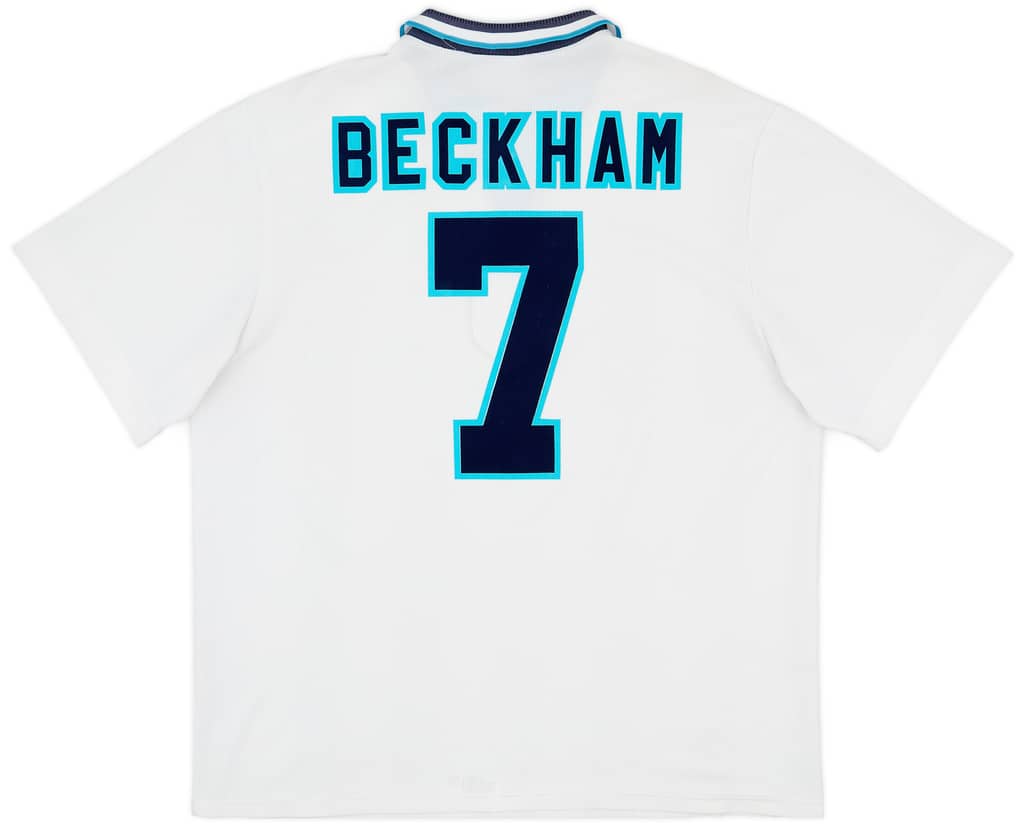 1995-97 England Home Shirt Beckham #7 - 7/10 - (XXL)