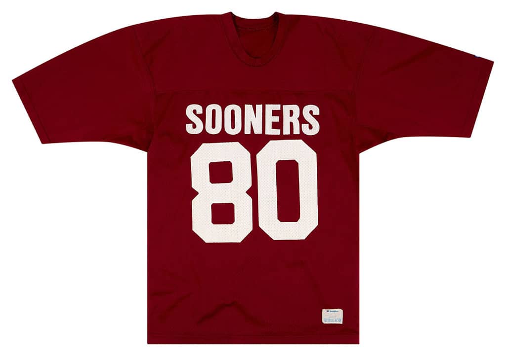 1980s Oklahoma Sooners #80 Champion Jersey (Home) L