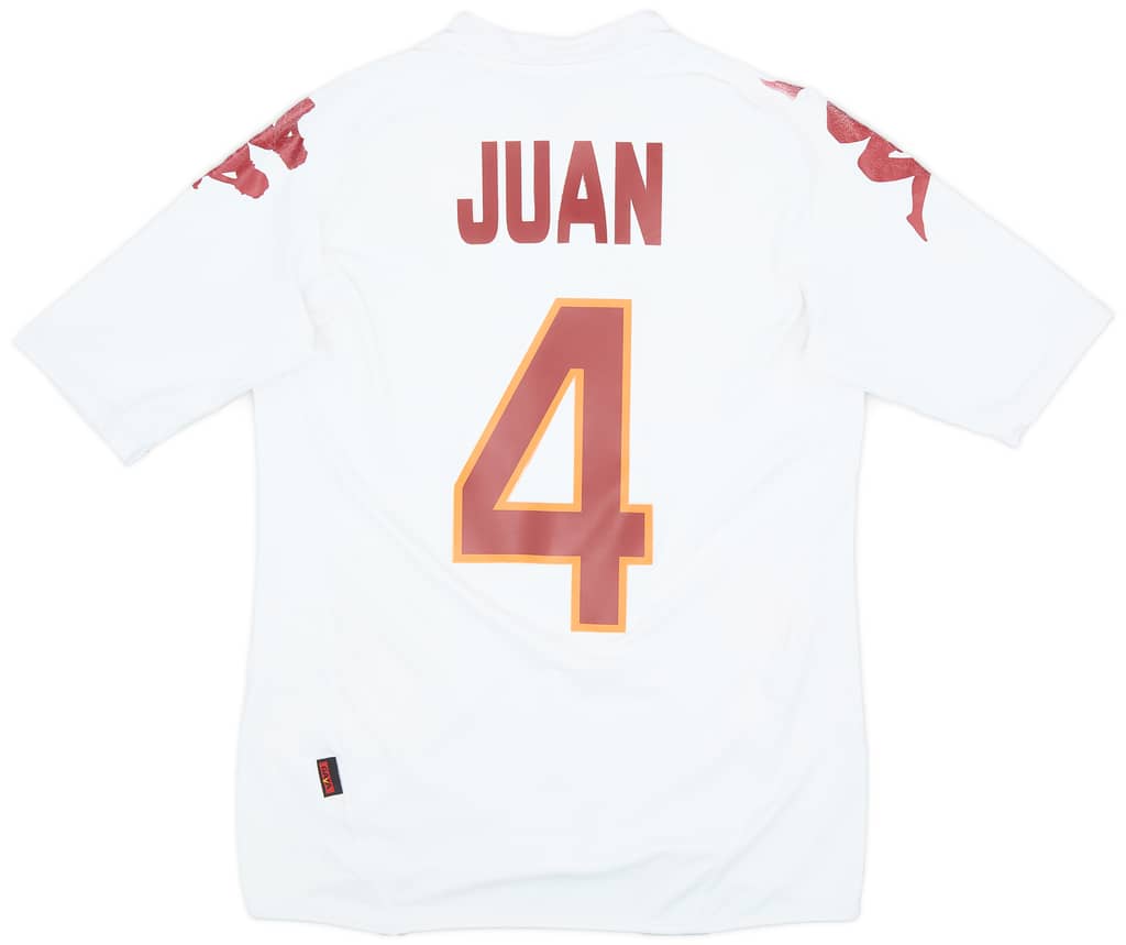 2007-08 Roma Away Shirt Juan #4 - 6/10 - (M)