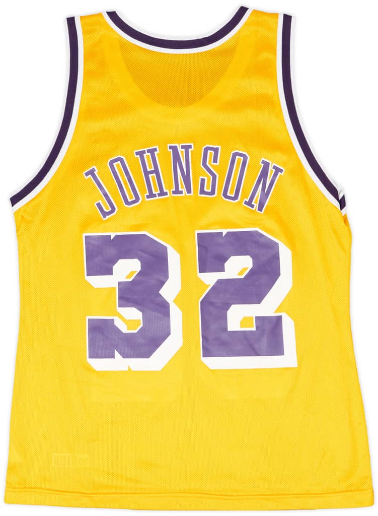 1996 LA Lakers Johnson #32 Champion Home Jersey - 8/10 - (M)