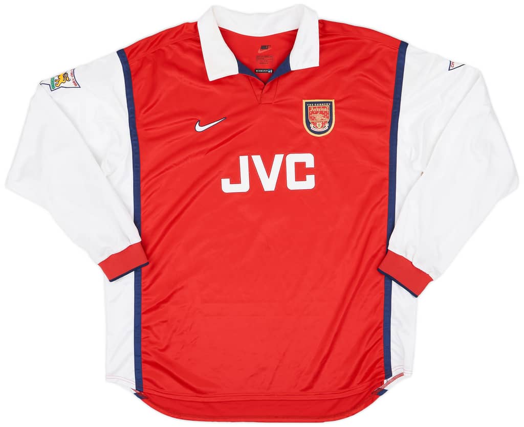 1998-99 Arsenal Player Issue Signed Home Shirt Suker #9 - 6/10 - (XXL)