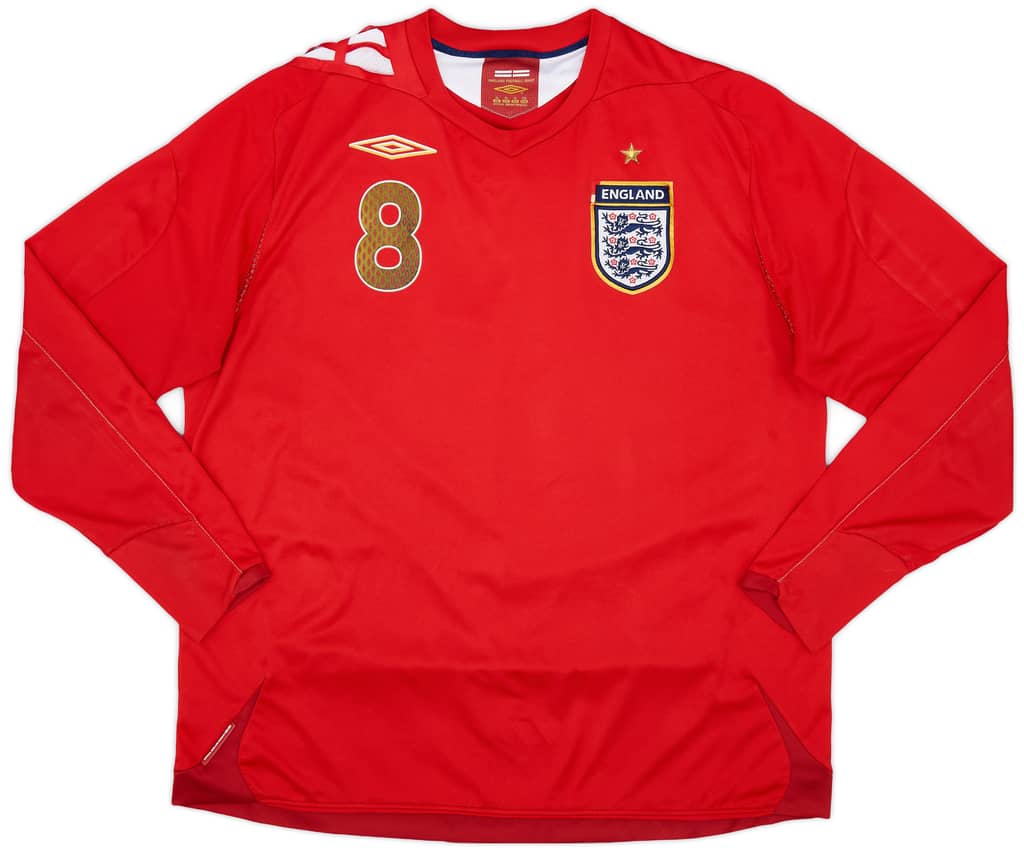 2006-08 England Away L/S Shirt #8 - 5/10 - (XL)