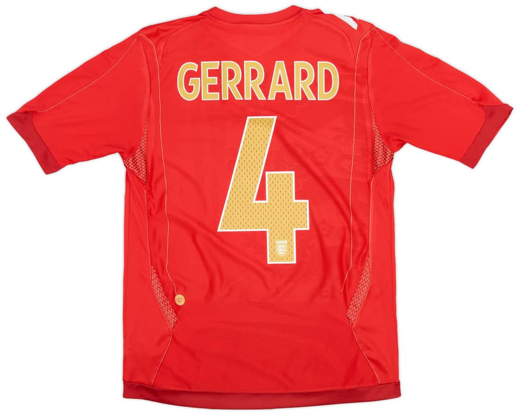 2006-08 England Away Shirt Gerrard #4 - 7/10 - (S)
