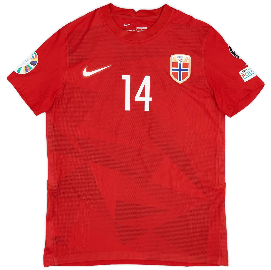 2022-23 Norway Match Issue European Championship Home Shirt Ryerson #14
