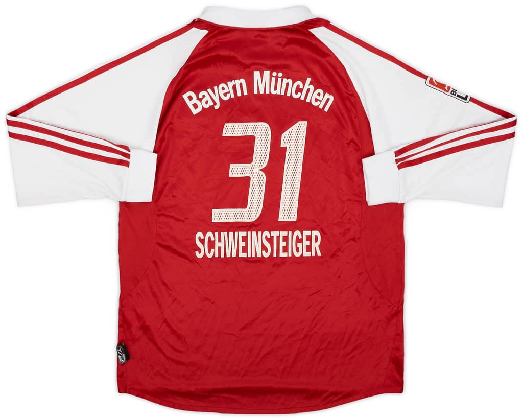 2003-04 Bayern Munich Home L/S Shirt Schweinsteiger #31 - 6/10 - (XL.Boys)