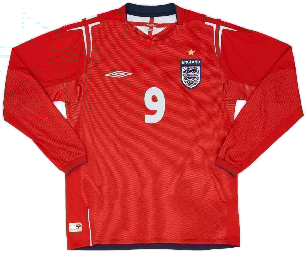 2004-06 England Away L/S Shirt Rooney #9 - 8/10 - (S)