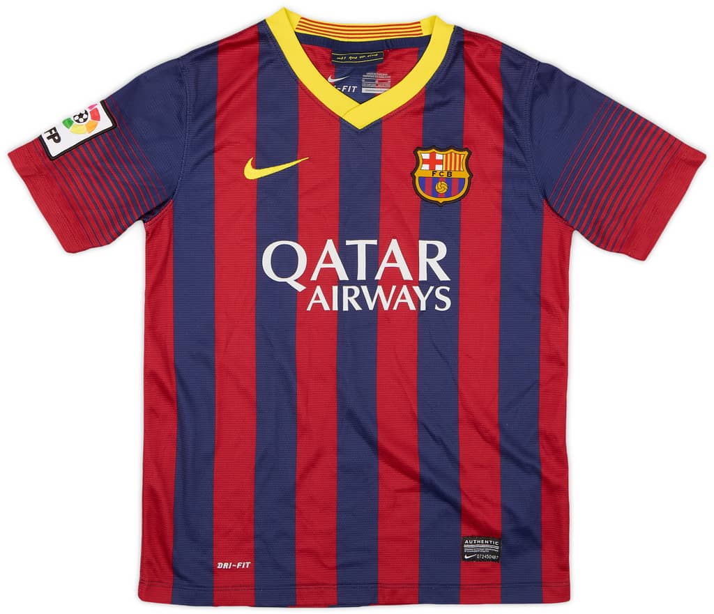 2013-14 Barcelona Home Shirt - 8/10 - (M.Boys)