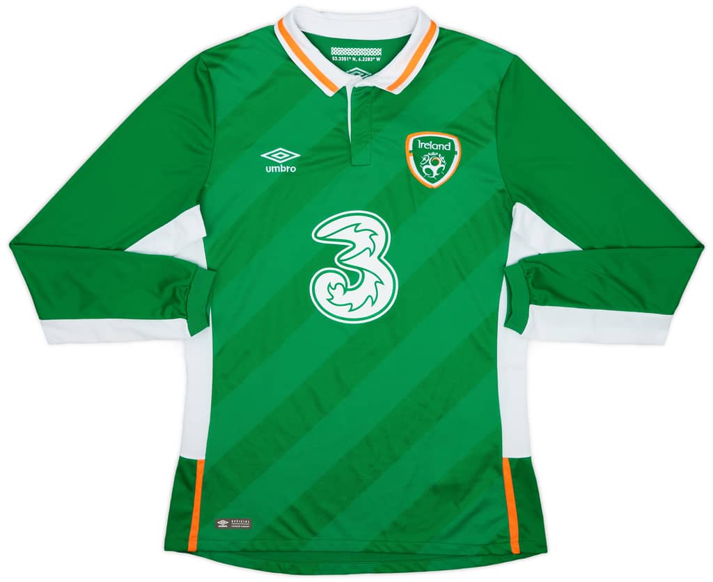 2016-17 Ireland Home L/S Shirt - 7/10 - (M)