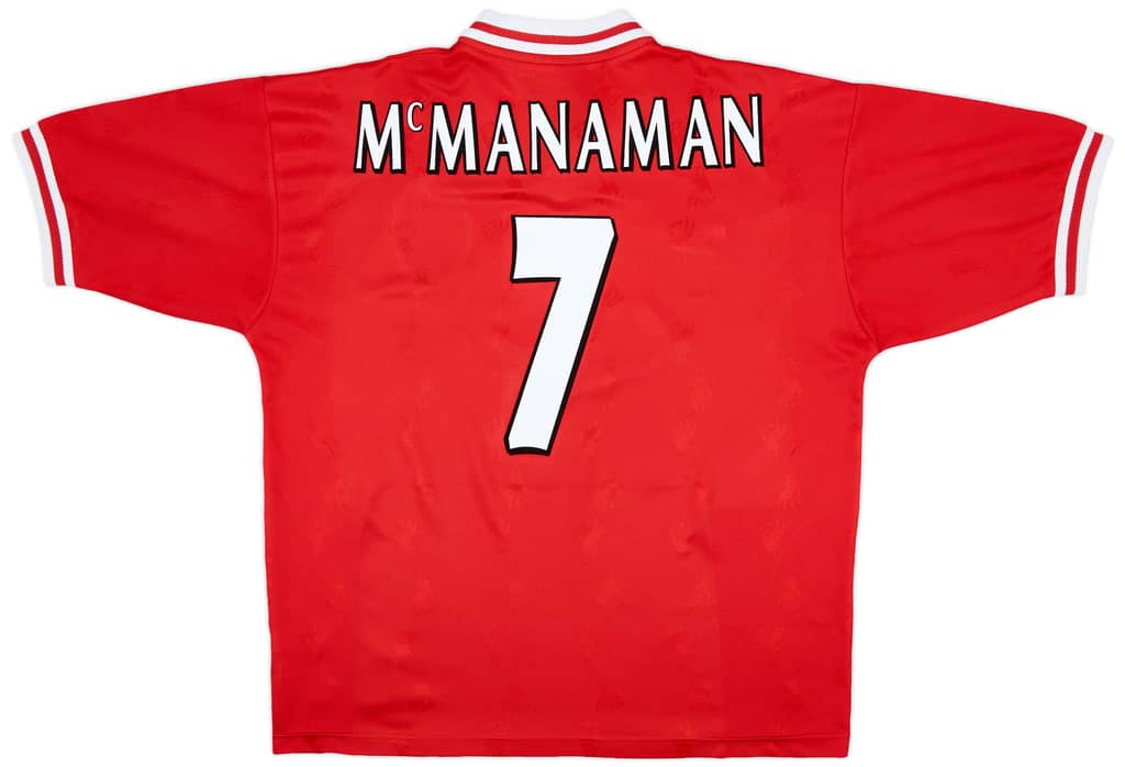 1996-98 Liverpool Home Shirt McManaman #7 - 8/10 - (XL)