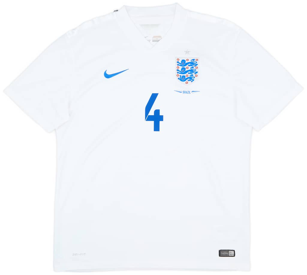 2014-15 England 'Brazil' Home Shirt Gerrard #4 - 7/10 - (L)