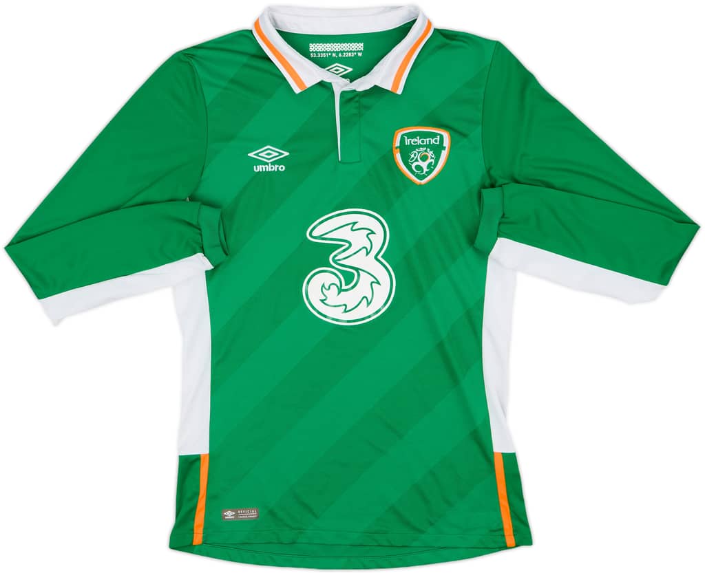 2016-17 Ireland Home L/S Shirt - 8/10 - (S)