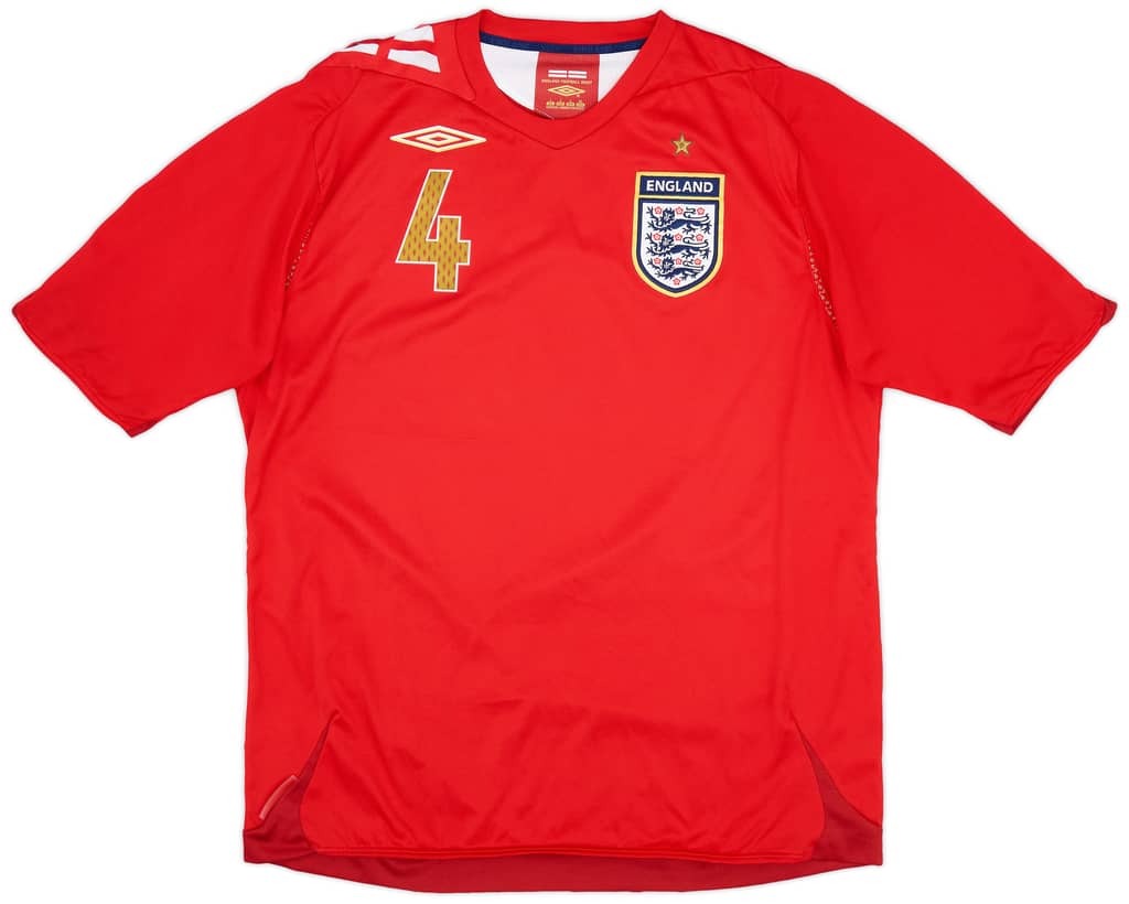 2006-08 England Away Shirt Gerrard #4 - 8/10 - (L)