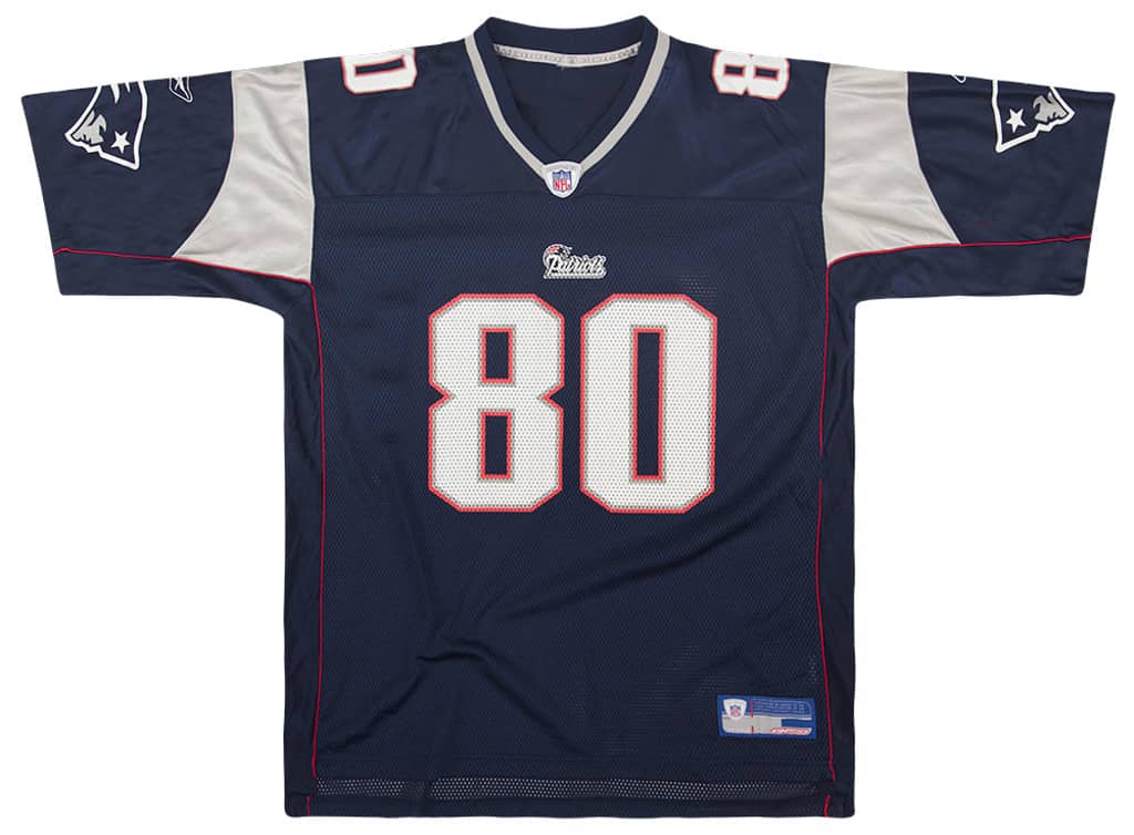 2002-04 New England Patriots Brown #80 Reebok On Field Jersey (Home) XXL