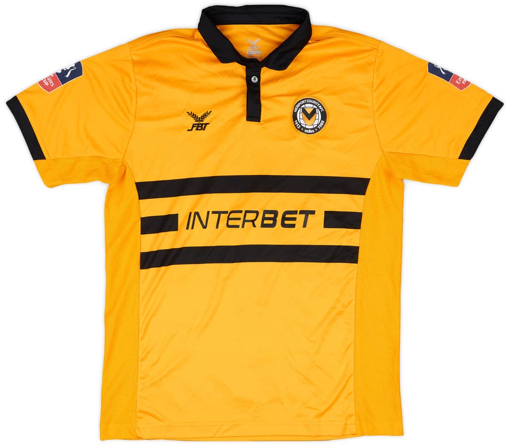 2018-19 Newport County Match Worn FA Cup Home Shirt Pipe