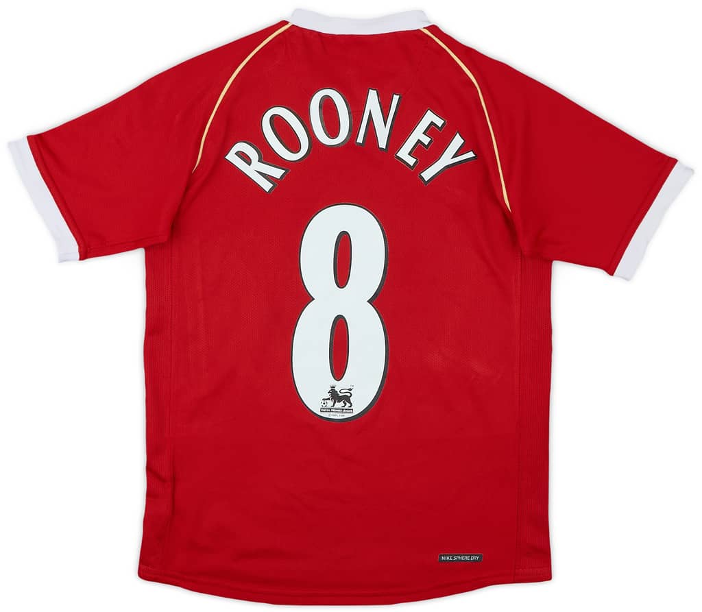 2006-07 Manchester United Home Shirt Rooney #8 - 8/10 - (M.Boys)