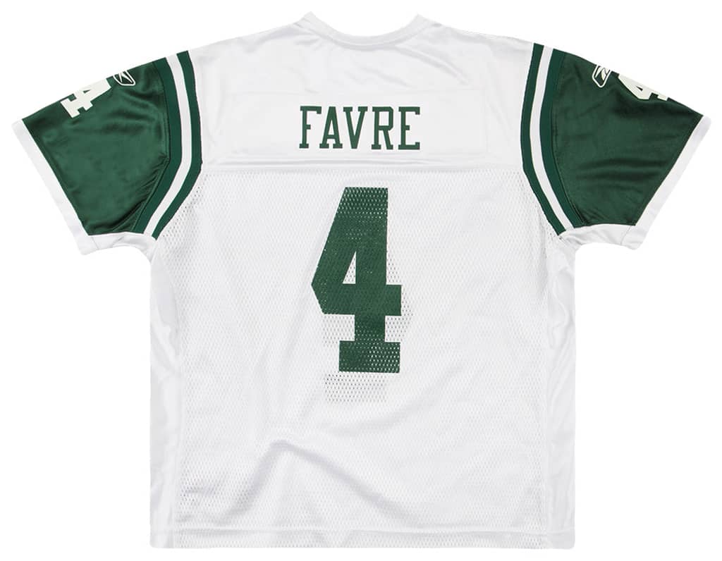 2008 New York Jets Favre #4 Reebok On Field Jersey (Away) Womens (XL)