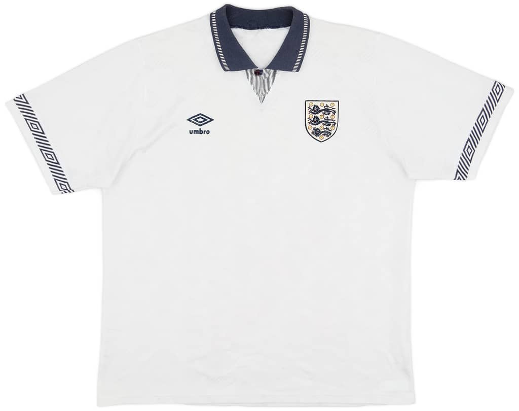 1990-92 England Home Shirt - 5/10 - (XL)