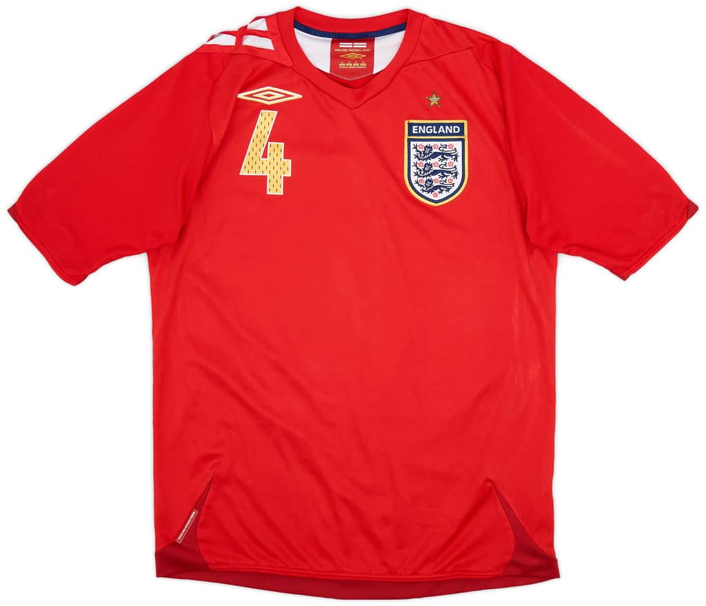 2006-08 England Away Shirt Gerrard #4 - 6/10 - (S)