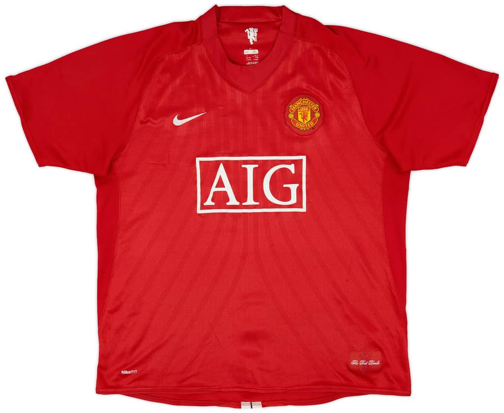 2007-09 Manchester United Home Shirt Hargreaves #4 - 7/10 - (XL)