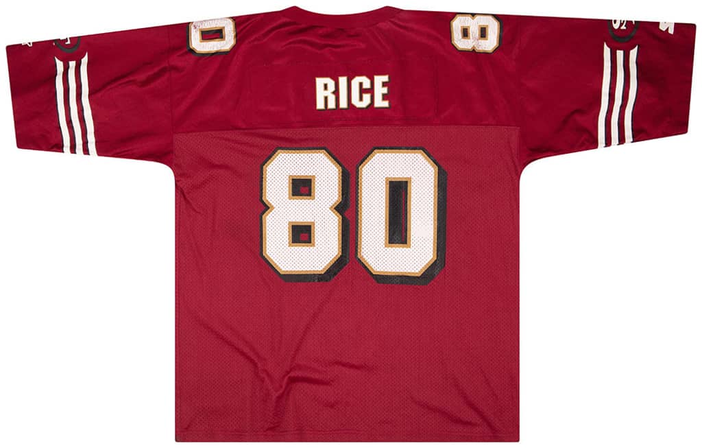 1996-00 San Francisco 49ers Rice #80 Starter Jersey (Home) XXL