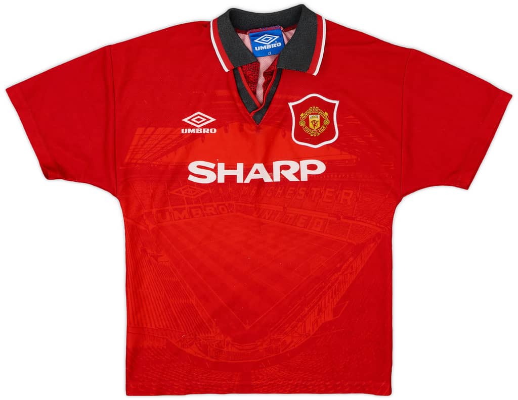 1994-96 Manchester United Home Shirt - 8/10 - (L.Boys)