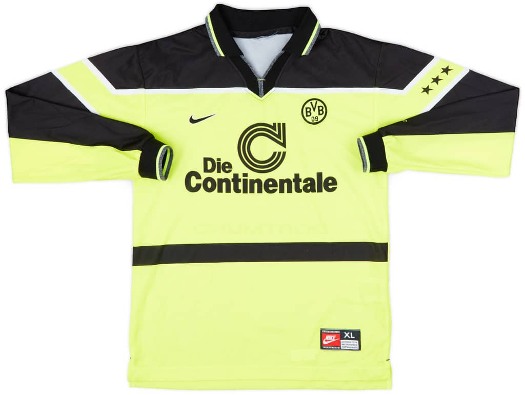 1997-98 Borussia Dortmund Home L/S Shirt - 9/10 - (XL.Boys)