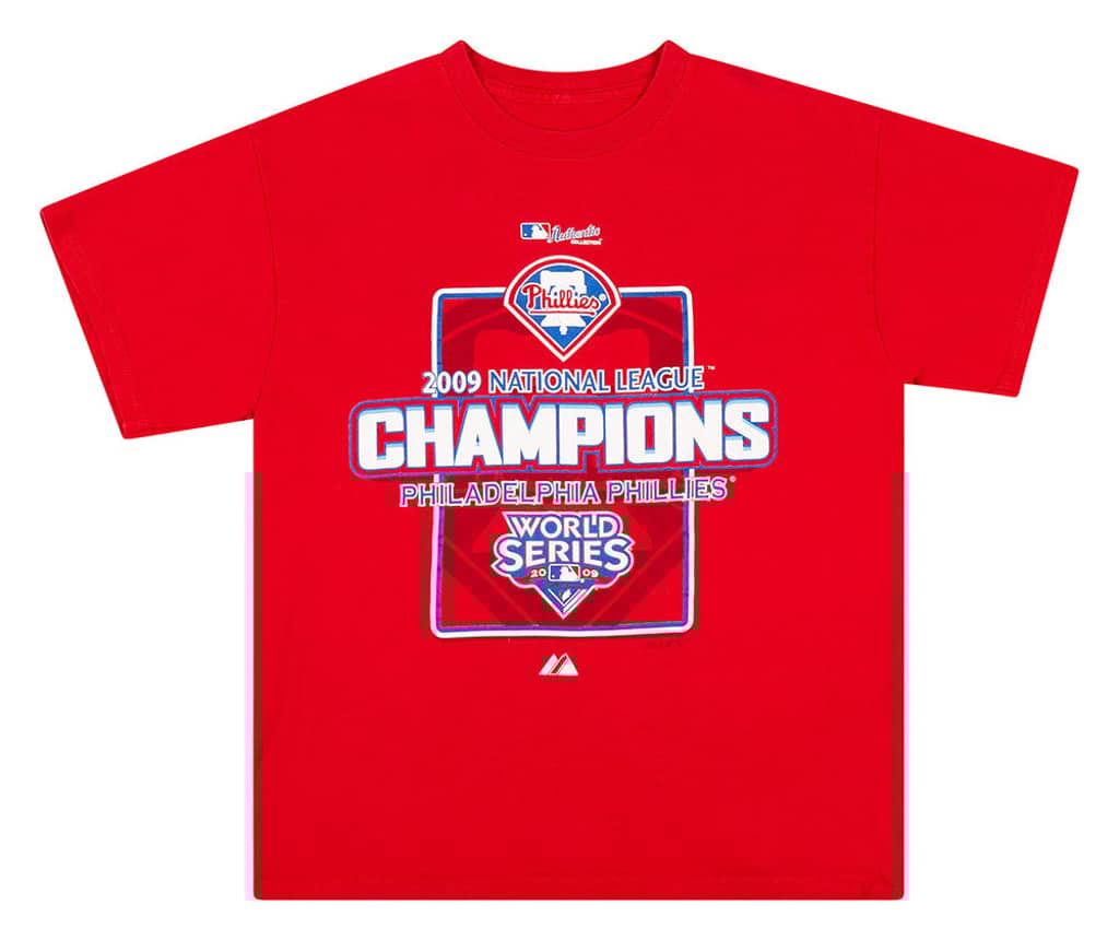 2009 Philadelphia Phillies NL Champions Majestic Tee Y