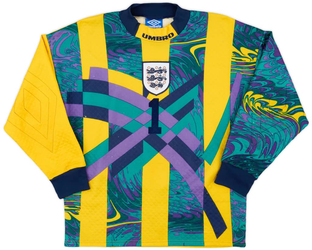 1995-96 England GK Shirt Seaman #1 - 8/10 - (Y)