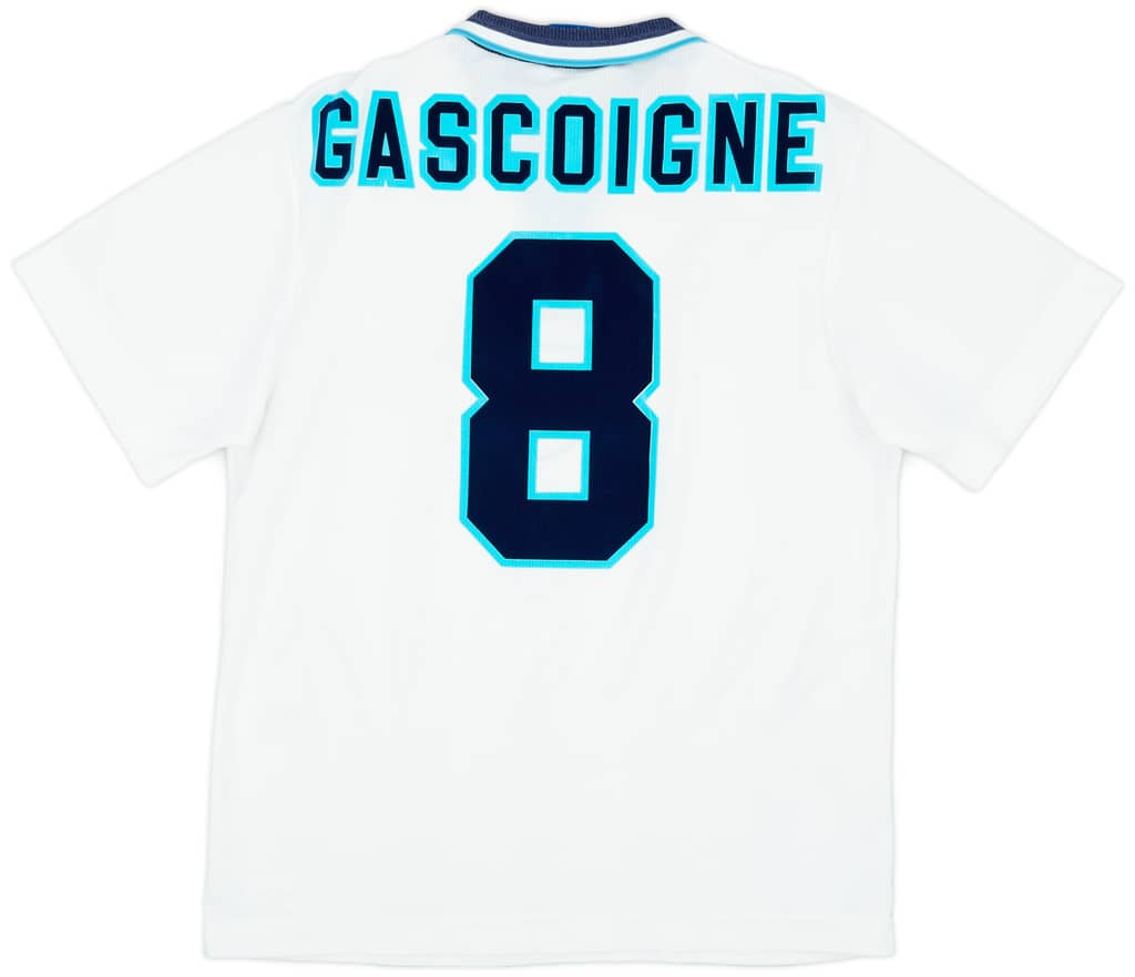 1995-97 England Home Shirt Gascoigne #8 - 8/10 - (L)
