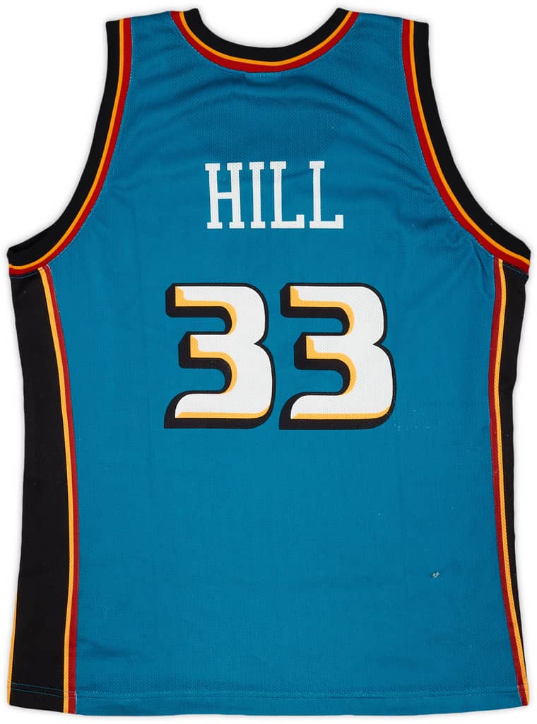 1996-00 Detroit Pistons Hill #33 Champion Away Jersey - 6/10 - (M)